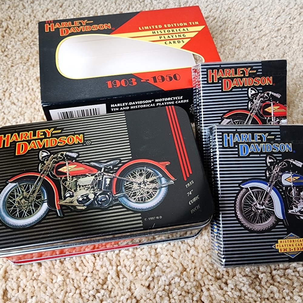 Harley Davidson historical playing cards